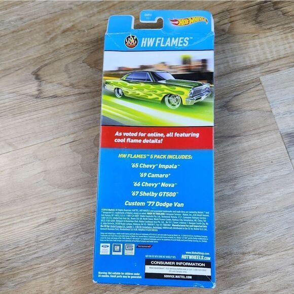 💜NIB Mattel 2016 Hot Wheels Flames Set of 5 Die-Cast Cars - Picture 3 of 5